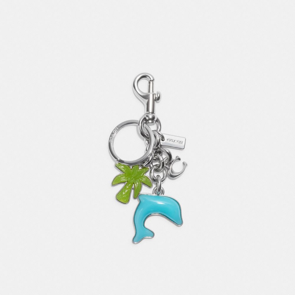 Dolphin Cluster Bag Charm - CK145 - Silver/Multi