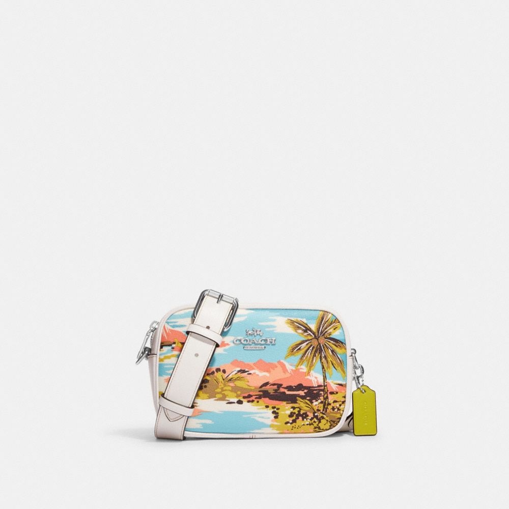 COACH CK176 Mini Jamie Camera Bag With Hawaiian Print Silver/Chalk Multi