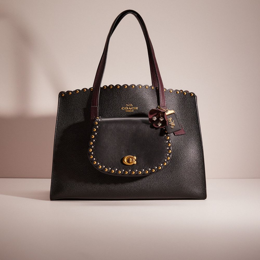 CK190 - Upcrafted Charlie Carryall With Scallop Rivets Brass/Black Multi