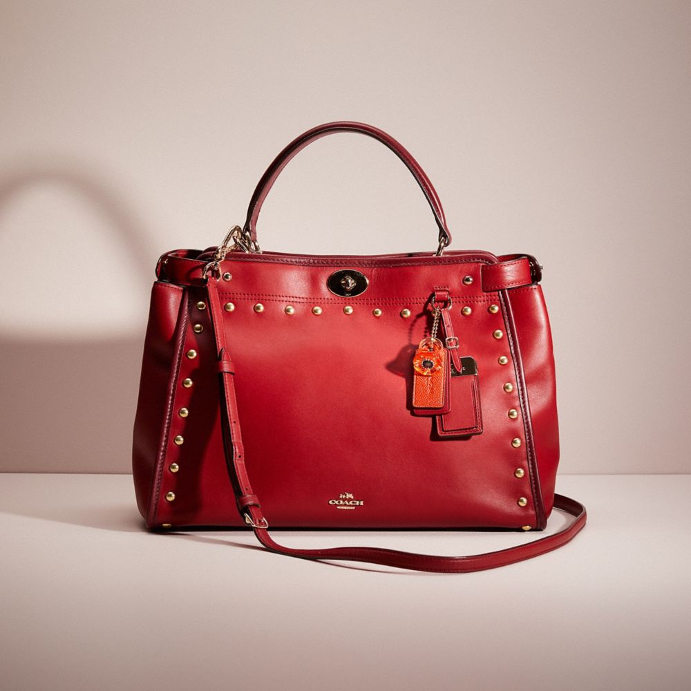 CK330 - Upcrafted Gramercy Satchel Light Gold/Red Currant