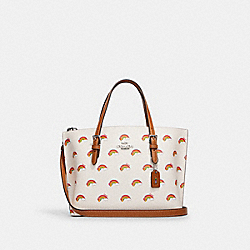 COACH CK373 Mollie Tote 25 With Rainbow Print SILVER/CHALK MULTI