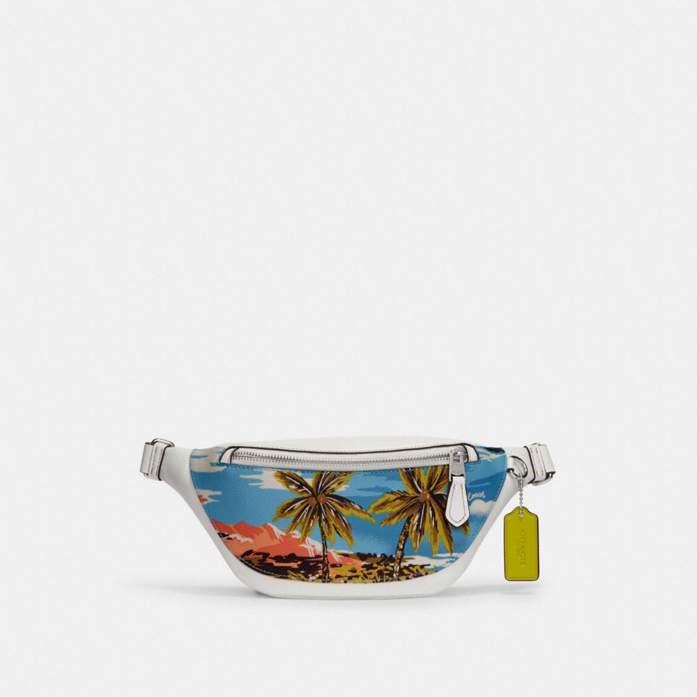 Warren Mini Belt Bag With Hawaiin Print - CK379 - Silver/Blue Multi