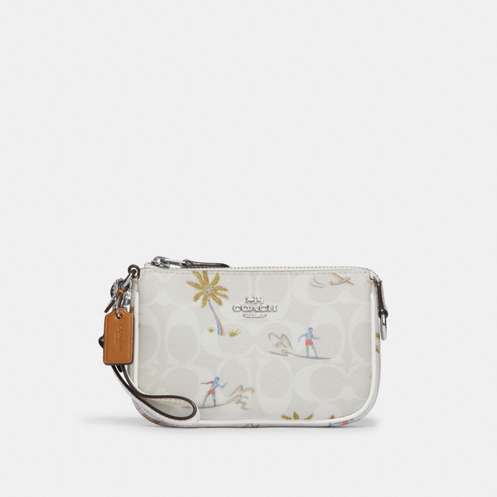 COACH CK385 Nolita 15 In Signature Canvas With Hula Print Silver/Chalk/Glacier White Multi