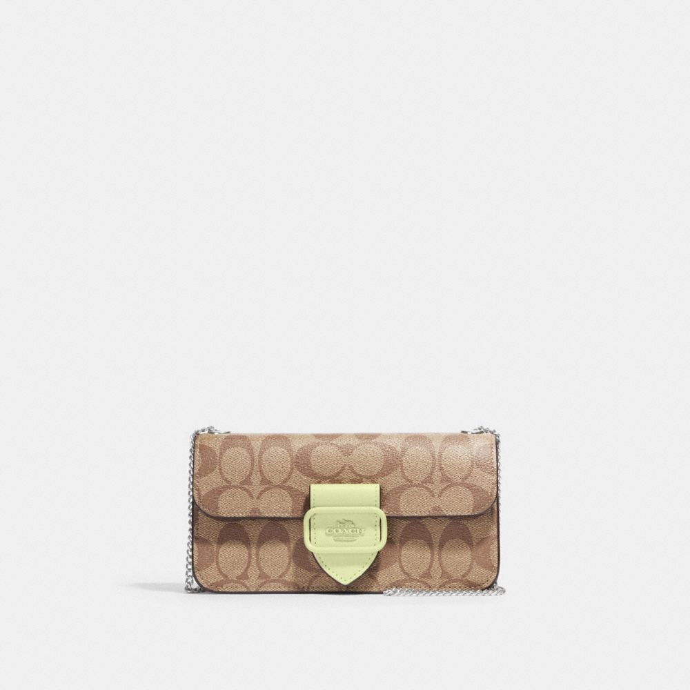 Morgan Crossbody In Signature Canvas - CK438 - Silver/Khaki/Pale Lime