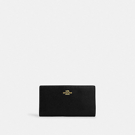 COACH CK444 Slim Zip Wallet Gold/Black