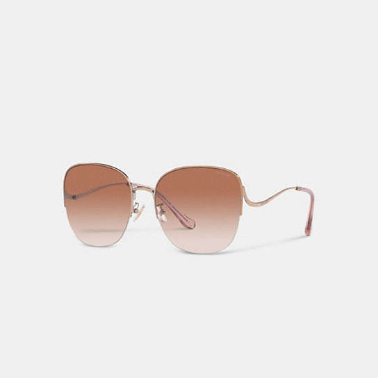 CK481 - Metal Rounded Sunglasses Shiny Rose Gold