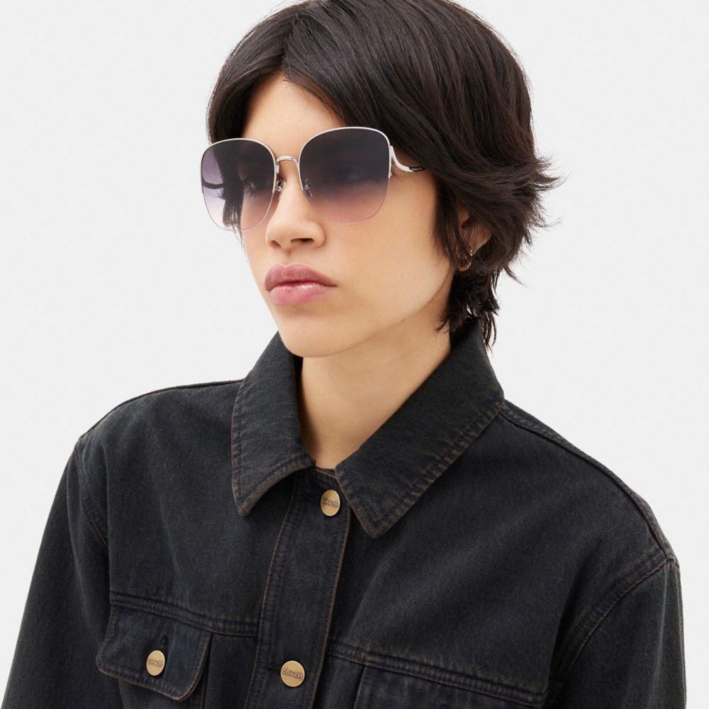 COACH Official Site Official page | METAL ROUNDED SUNGLASSES