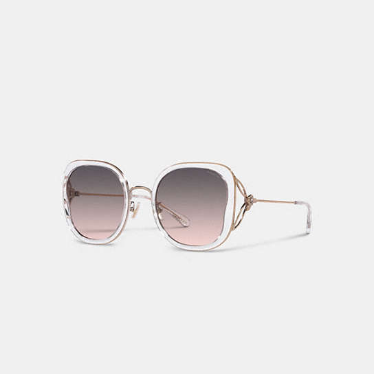 CK483 - Tea Rose Oversized Butterfly Square Sunglasses Clear