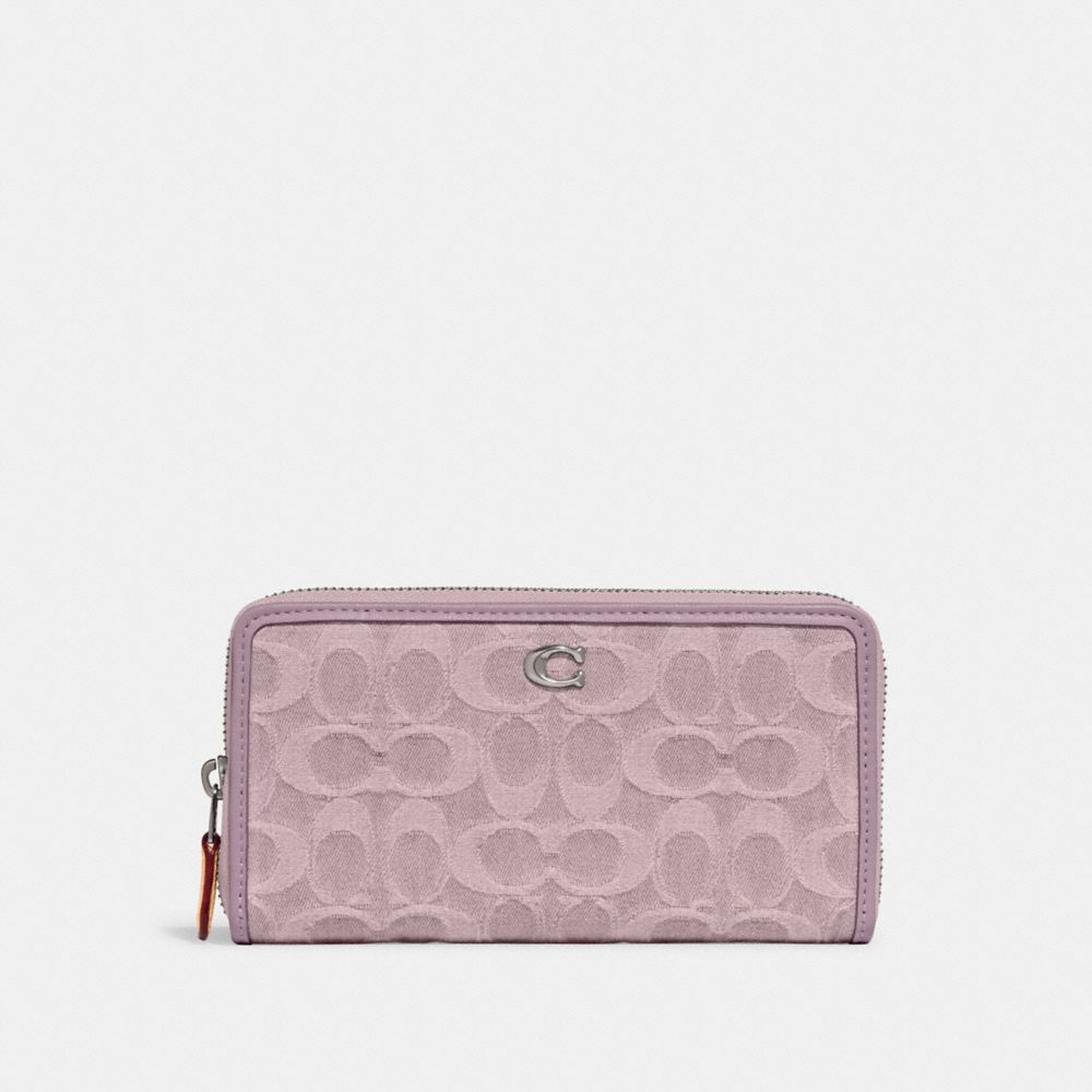 ACCORDION ZIP WALLET IN SIGNATURE DENIM