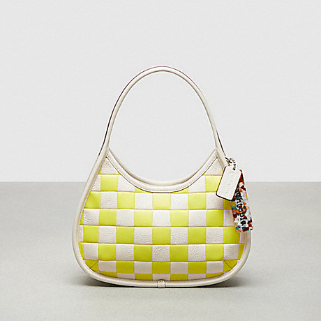 COACH CK535 Ergo Bag In Checkerboard Patchwork Upcrafted Leather Bright Yellow/Chalk