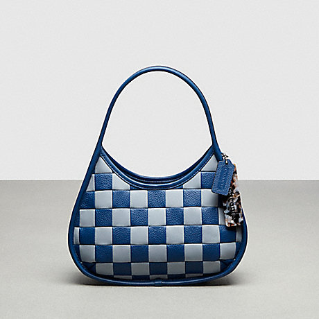 COACH CK535 Ergo Bag In Checkerboard Patchwork Upcrafted Leather Grey Blue/Blue