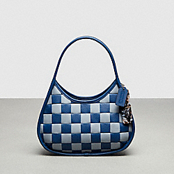 COACH CK535 Ergo Bag In Checkerboard Patchwork Upcrafted Leather GREY BLUE/BLUE