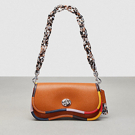 COACH CK540 Wavy Dinky In Coachtopia Leather With Upcrafted Scrap Binding Burnished Amber Multicolor