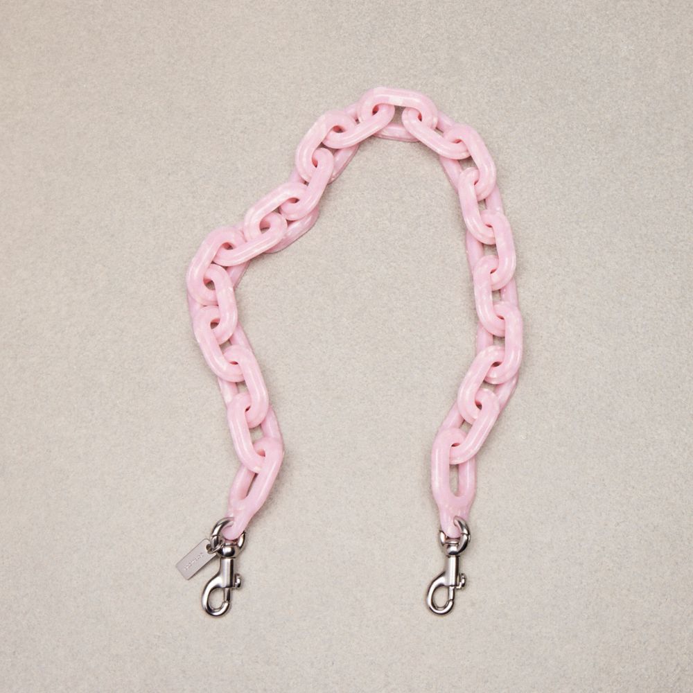 Short Chain Strap In 70% Recycled Resin - CK544 - Light Pink Multi