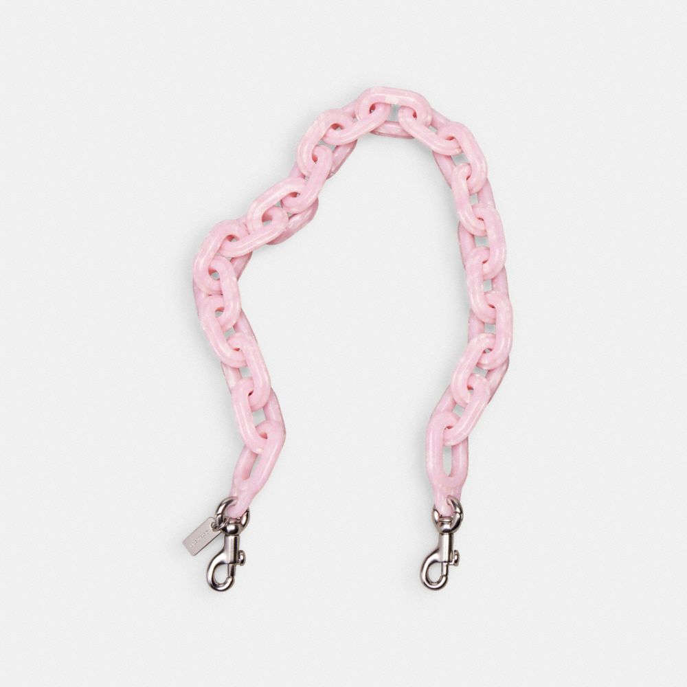 COACH CK544 Short Chain Strap In 70% Recycled Resin LIGHT PINK MULTI