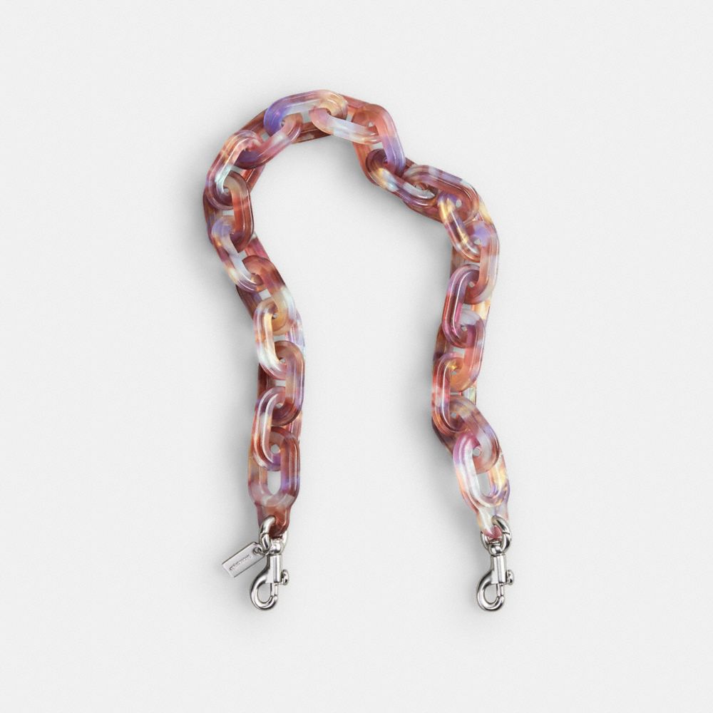 COACH CK544 Short Chain Strap In 70% Recycled Resin Purple Multi