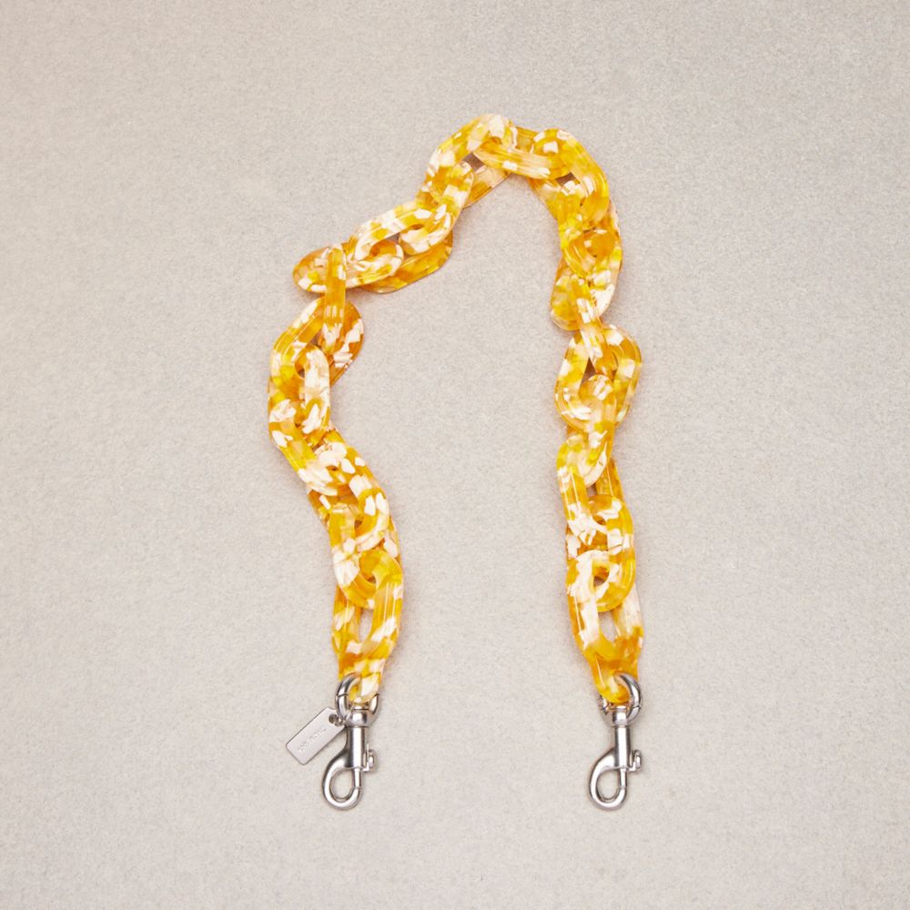 COACH CK544 Short Chain Strap In 70% Recycled Resin YELLOW MULTI