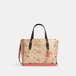 Mollie Tote 25 In Signature Canvas With Heart And Star Print - CK561 - Gold/Light Khaki Multi