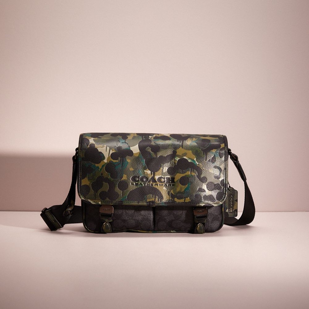 CK606 - Restored League Messenger Bag In Signature Canvas With Camo Print Charcoal Multi