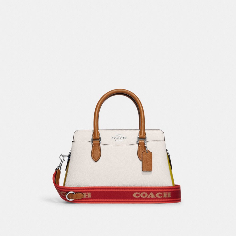 COACH Ck690 - MINI DARCIE CARRYALL IN COLORBLOCK - SILVER/CHALK MULTI ...