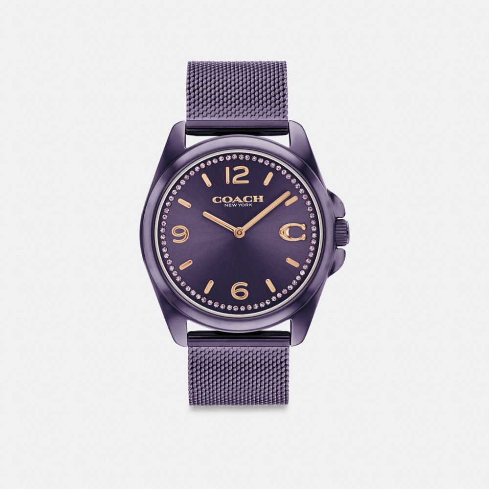 COACH CK701 Greyson Watch, 36 Mm Purple