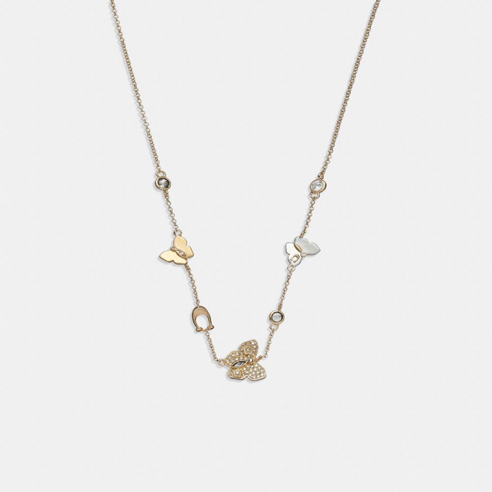 CK742 - Butterfly Linear Necklace Gold/Clear