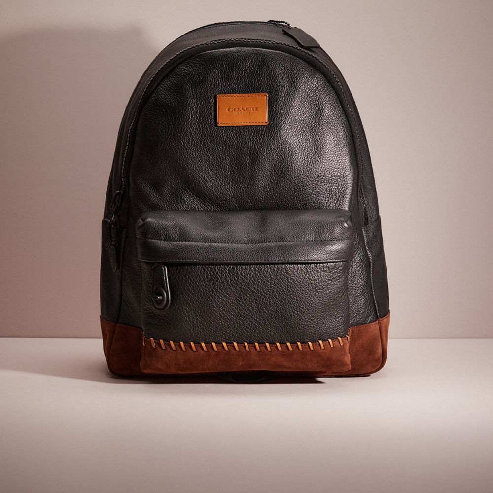 CK783 - Restored Campus Backpack With Modern Varsity BLACK/MAHOGANY