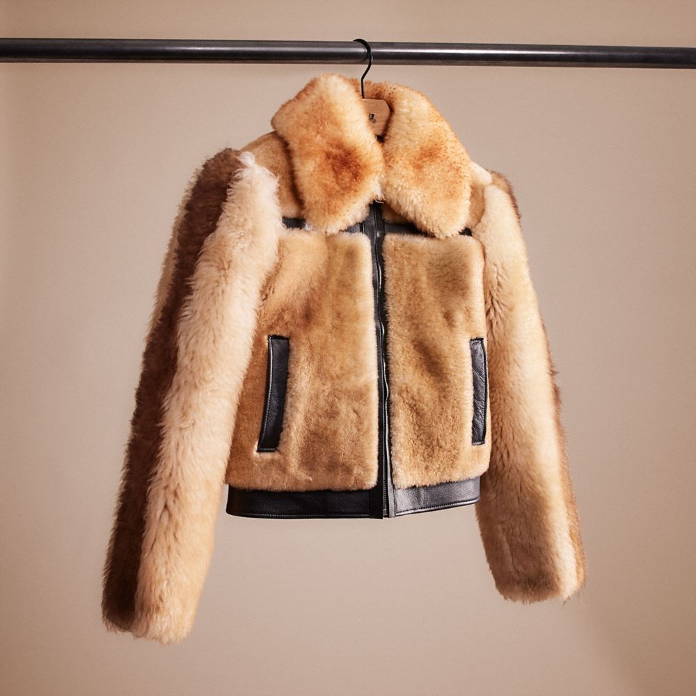 CK790 - Restored Pieced Shearling Bomber BAMBOO