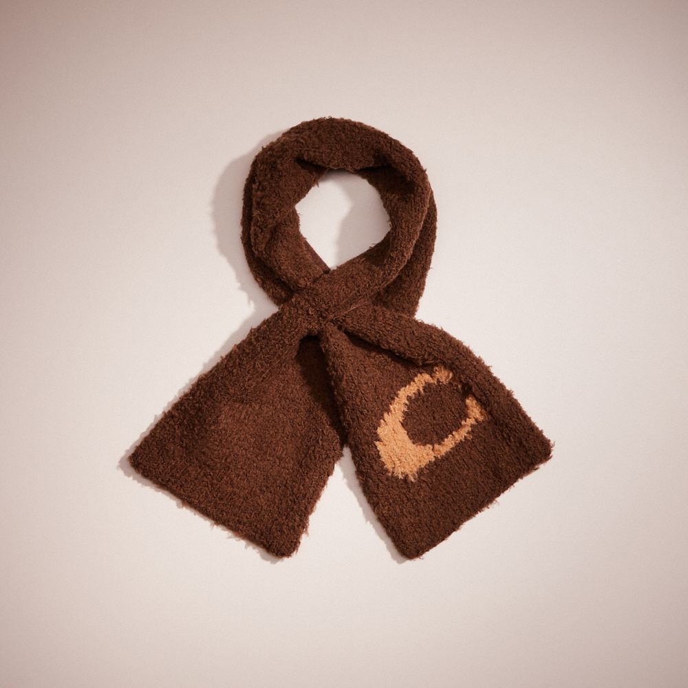 CK802 - Restored Sherpa Knit Scarf Dark Brown