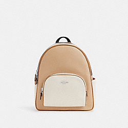 Court Backpack In Colorblock - CK807 - Silver/Sandy Beige Multi