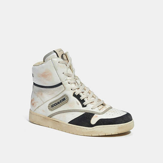 CK946 - Distressed High Top Sneaker White/Black