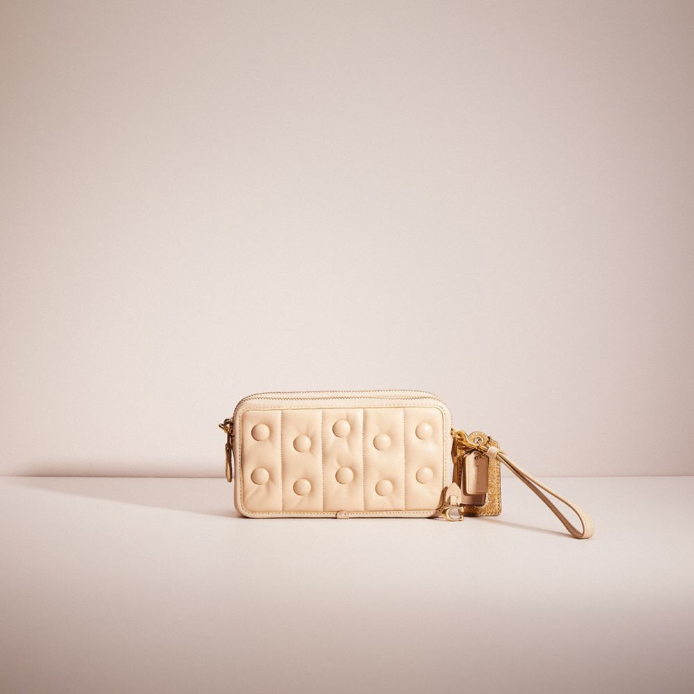 CL109 - Upcrafted Kira Crossbody With Quilting Brass/Ivory