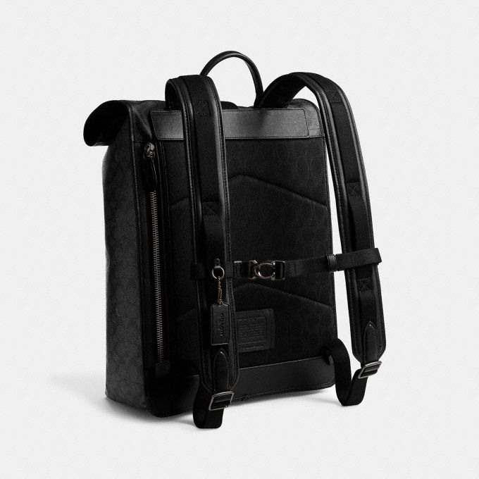 Coach roll top backpack store