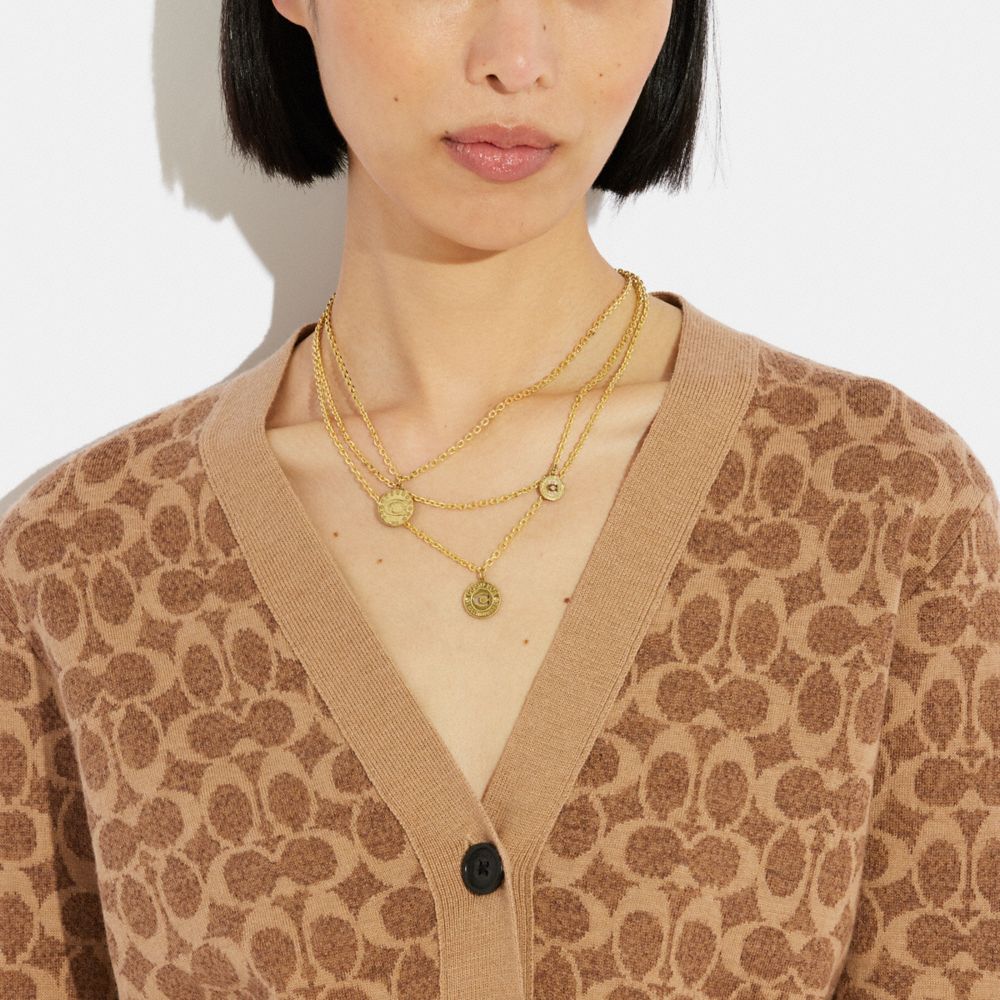 經典 SIGNATURE 硬幣多層次項鍊