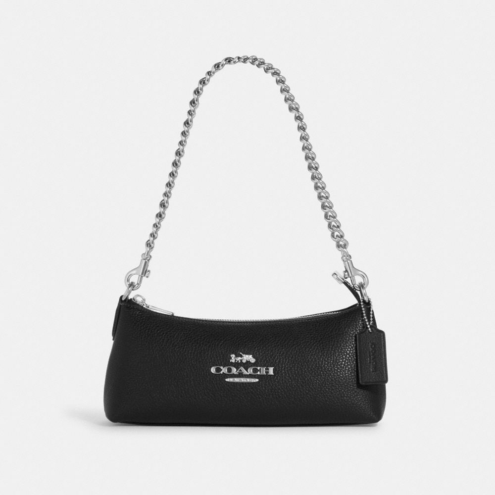 COACH CL302 Chain Shoulder Bag SILVER/BLACK