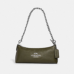 COACH CL302 Chain Shoulder Bag SILVER/OLIVE DRAB