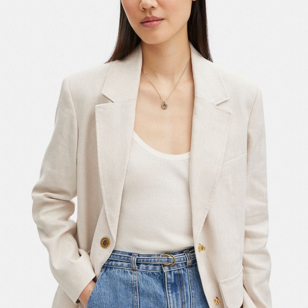 鋪鑲茶香玫瑰墜飾項鍊