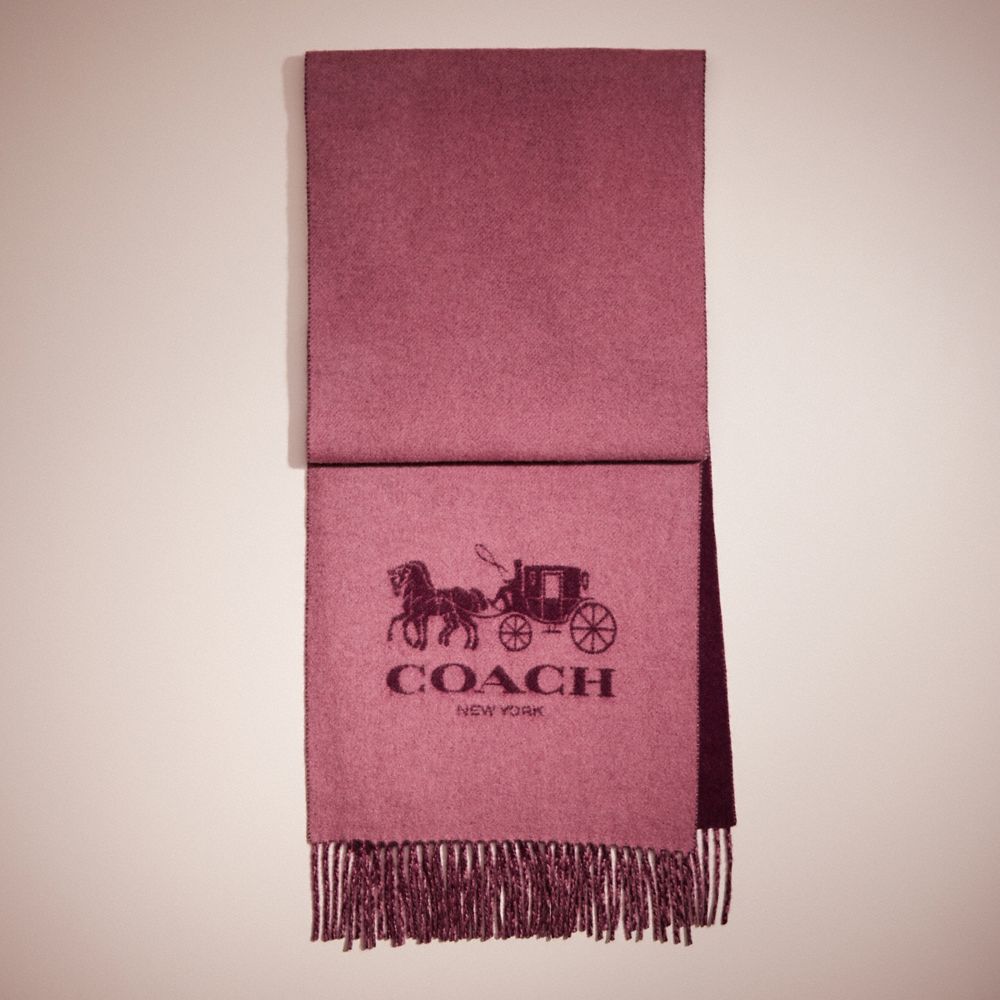 CL383 - Restored Horse And Carriage Cashmere Muffler Rose/Plum