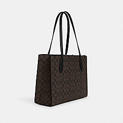 Nina Carryall In Signature Canvas - CL399 - Silver/Brown Black