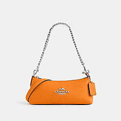 COACH CL407 Charlotte Shoulder Bag SILVER/BRIGHT MANDARIN