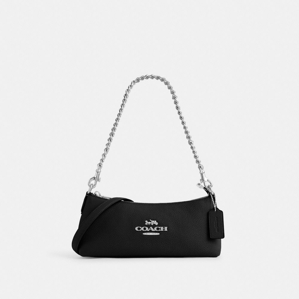 COACH CL407 Charlotte Shoulder Bag SILVER/BLACK