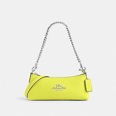 COACH CL407 Charlotte Shoulder Bag Sv/Bright-Yellow