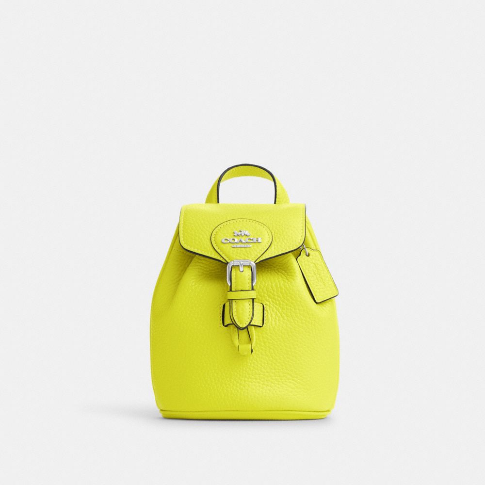 COACH CL408 Amelia Convertible Backpack SV/BRIGHT YELLOW