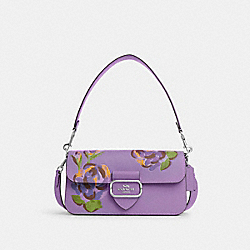 COACH CL411 Morgan Shoulder Bag With Rose Print SV/IRIS MULTI