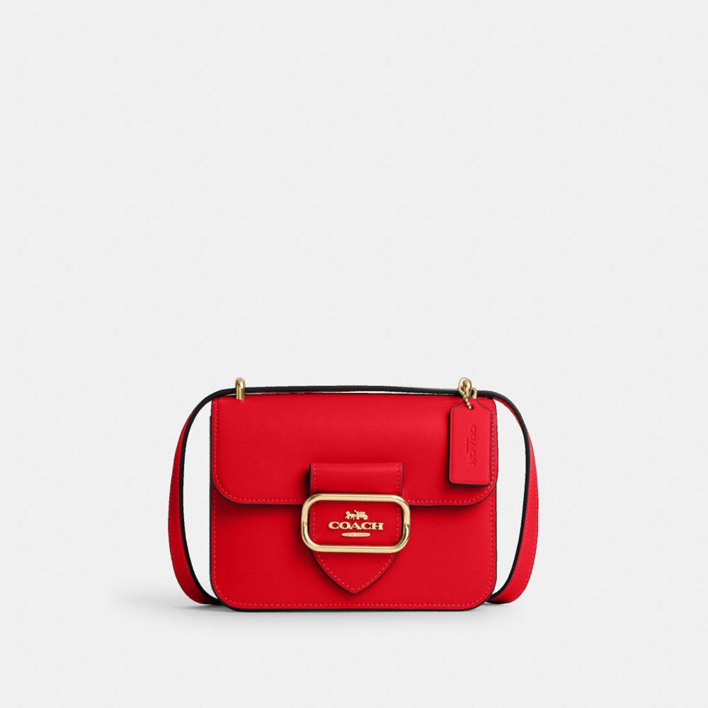 COACH CL416 Morgan Square Crossbody Gold/Electric Red