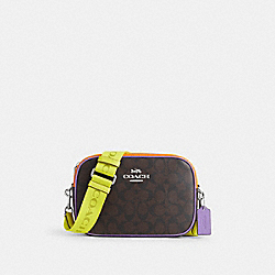 COACH CL424 Jamie Camera Bag In Colorblock Signature Canvas SV/BROWN/IRIS MULTI