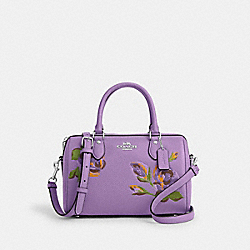 COACH CL431 Rowan Satchel With Rose Print SV/IRIS MULTI