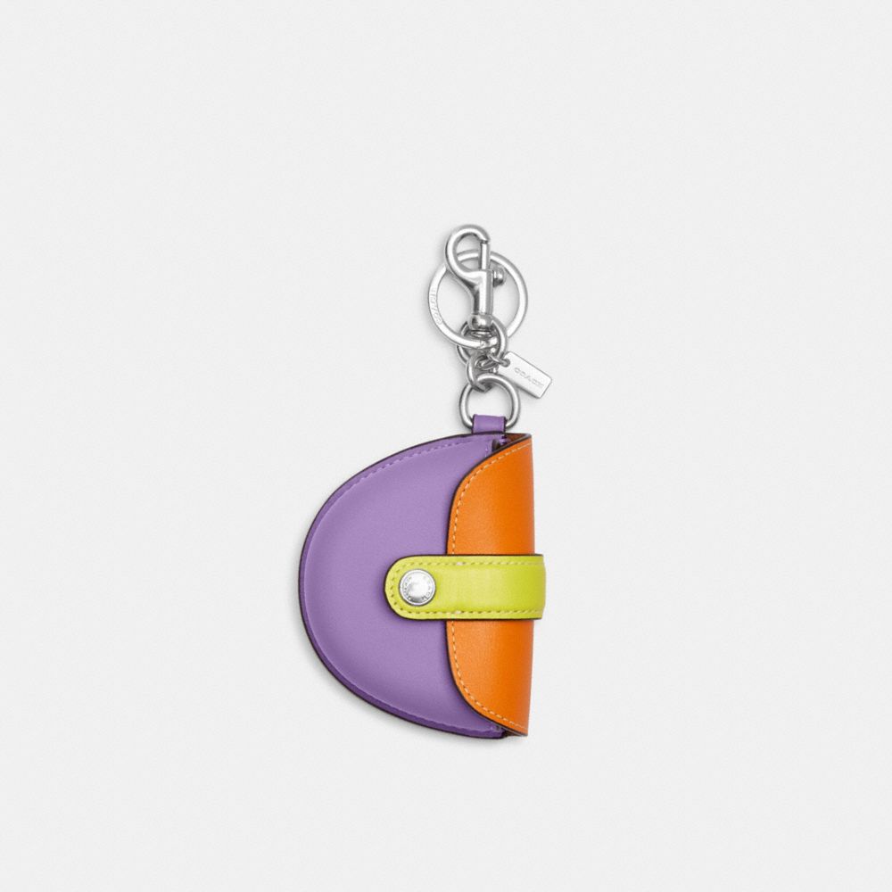 Mini Saddle Bag Charm In Colorblock - CL456 - Sv/Iris Multi