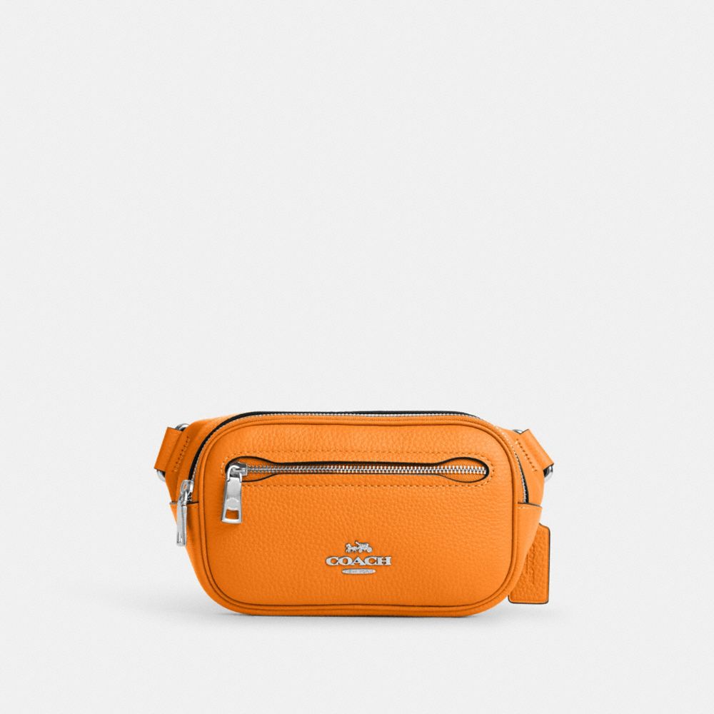 COACH CL479 Mini Belt Bag SILVER/BRIGHT MANDARIN