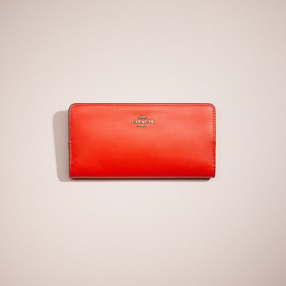 CL520 - Restored Skinny Wallet Brass/Red Orange